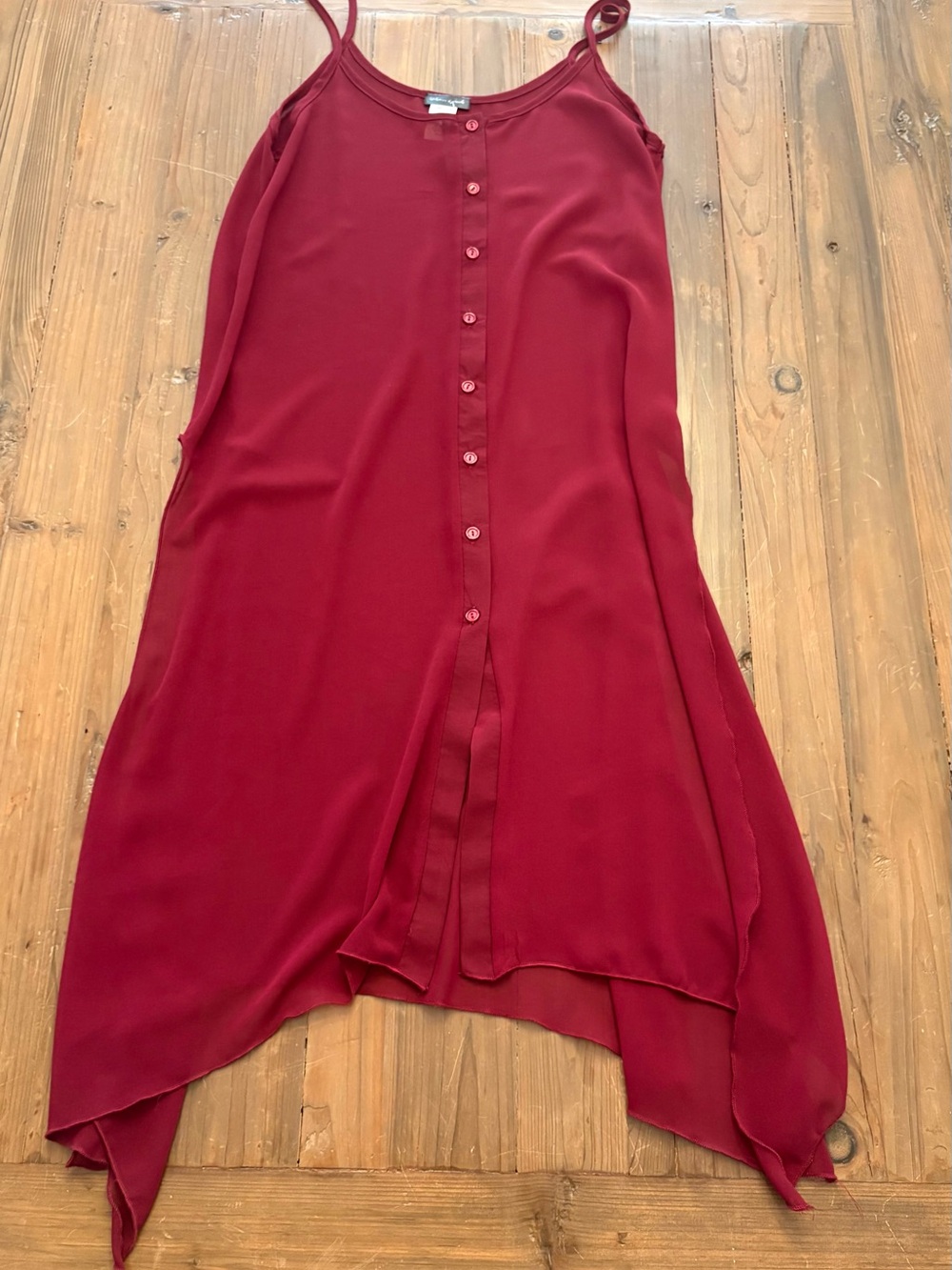 NWT Urban Episode Wine Red Asymmetrical Button-Down Tank Top - Size Large
